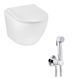 Набір 2 в 1 Kroner Harz WHI493736 RIMLESS Slim Duroplast / Soft-close / Quick relase (CV029609) + Kroner KRP Bidet - C082 (CV031550) SET-2501-13 фото 1