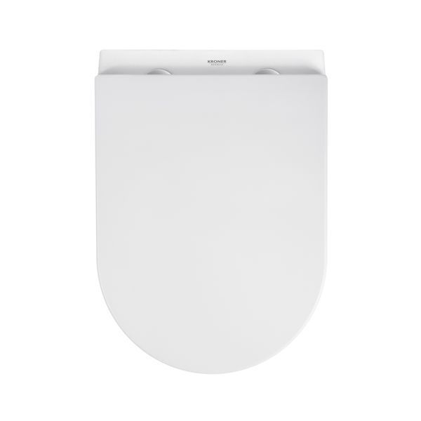 Набір 2 в 1 Kroner Armada WHI513636 RIMLESS Slim Duroplast / Soft-close / Quick relase (CV029610) + Kroner KRP Edelstahl Kubus - CHR052 (CV031896) SET-2502-2 фото