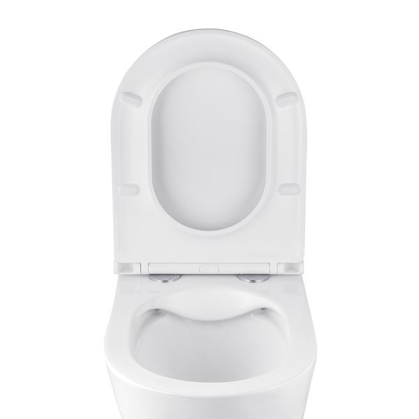 Набір 2 в 1 Kroner Armada WHI513636 RIMLESS Slim Duroplast / Soft-close / Quick relase (CV029610) + Kroner KRP Edelstahl Kubus - CHR052 (CV031896) SET-2502-2 фото