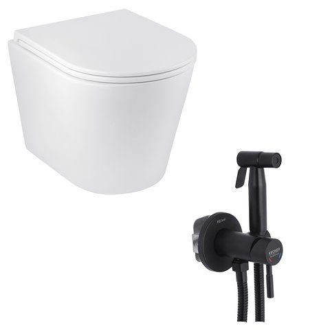 Набір 2 в 1 Kroner Armada WHI513636 RIMLESS Slim Duroplast / Soft-close / Quick relase (CV029610) + Kroner KRP Edelstahl Klassisch - SCH053 (CV029967) SET-2502-9 фото