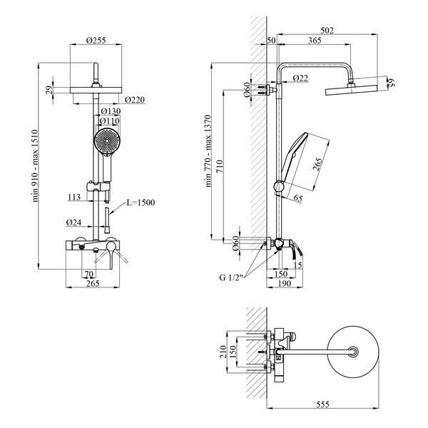 Душова система Kroner KRP Axis Line-GRP063 CV036838 фото