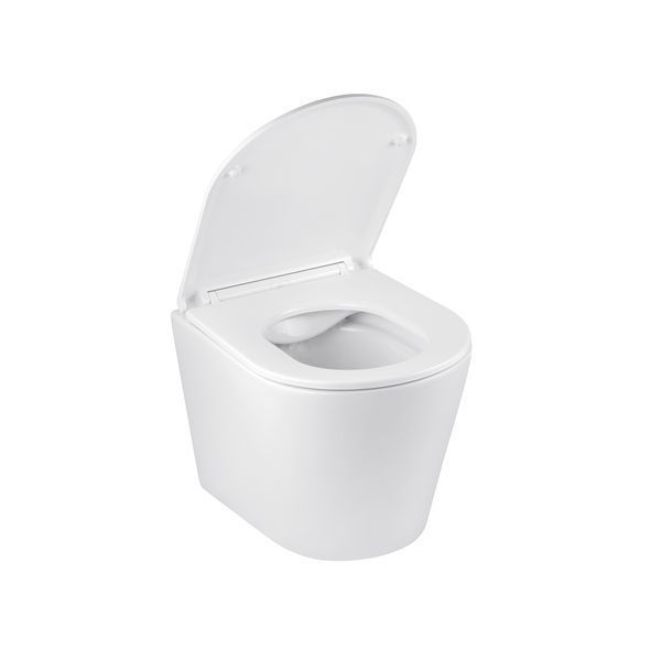Набір 2 в 1 Kroner Armada WHI513636 RIMLESS Slim Duroplast / Soft-close / Quick relase (CV029610) + Kroner KRP Edelstahl Kubus - ESG052 (CV031897) SET-2502-4 фото
