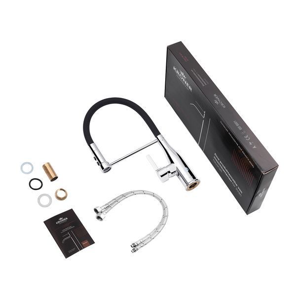 Комплект кухонна мийка Kroner Geb&uuml;rstet-6050HM + змішувач Ersel-C03111BLK + дозатор Spender-016 (CVS29845) CVS29845 фото