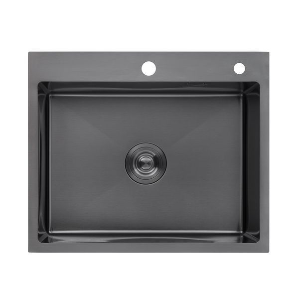 Комплект кухонна мийка Kroner Schwarze-6050HM PVD + змішувач Ersel-GRP03393BLK + дозатор Spender-026 (CVS30071) CVS30071 фото