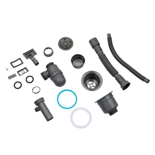 Комплект кухонна мийка Kroner Schwarze-6050HM PVD + змішувач Ersel-GRP03393BLK + дозатор Spender-026 (CVS30071) CVS30071 фото