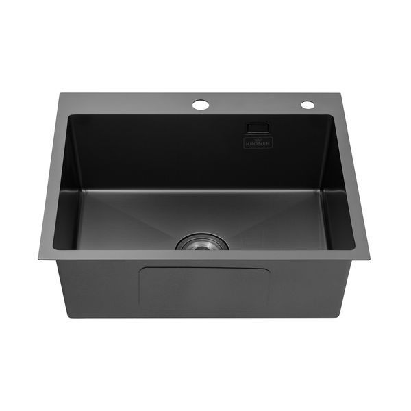 Комплект кухонна мийка Kroner Schwarze-6050HM PVD + змішувач Ersel-GRP03393BLK + дозатор Spender-026 (CVS30071) CVS30071 фото