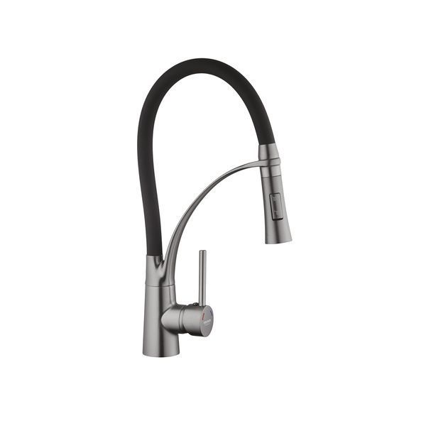 Комплект кухонна мийка Kroner Schwarze-6050HM PVD + змішувач Ersel-GRP03393BLK + дозатор Spender-026 (CVS30071) CVS30071 фото