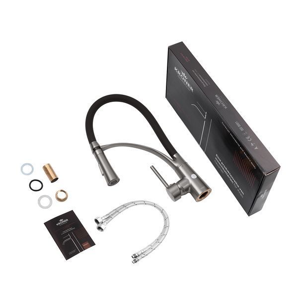 Комплект кухонна мийка Kroner Schwarze-6050HM PVD + змішувач Ersel-GRP03393BLK + дозатор Spender-026 (CVS30071) CVS30071 фото